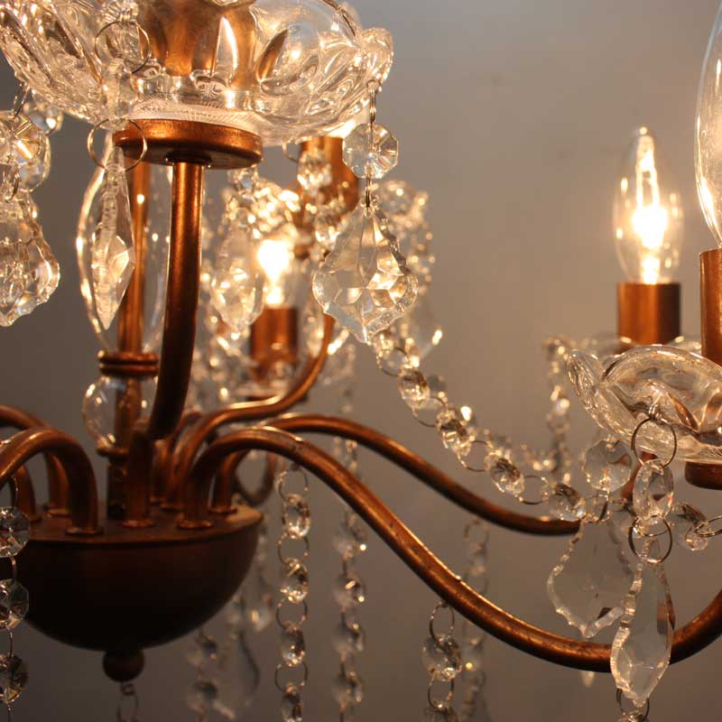 高さのあるアンティーク調シャンデリア｜9灯