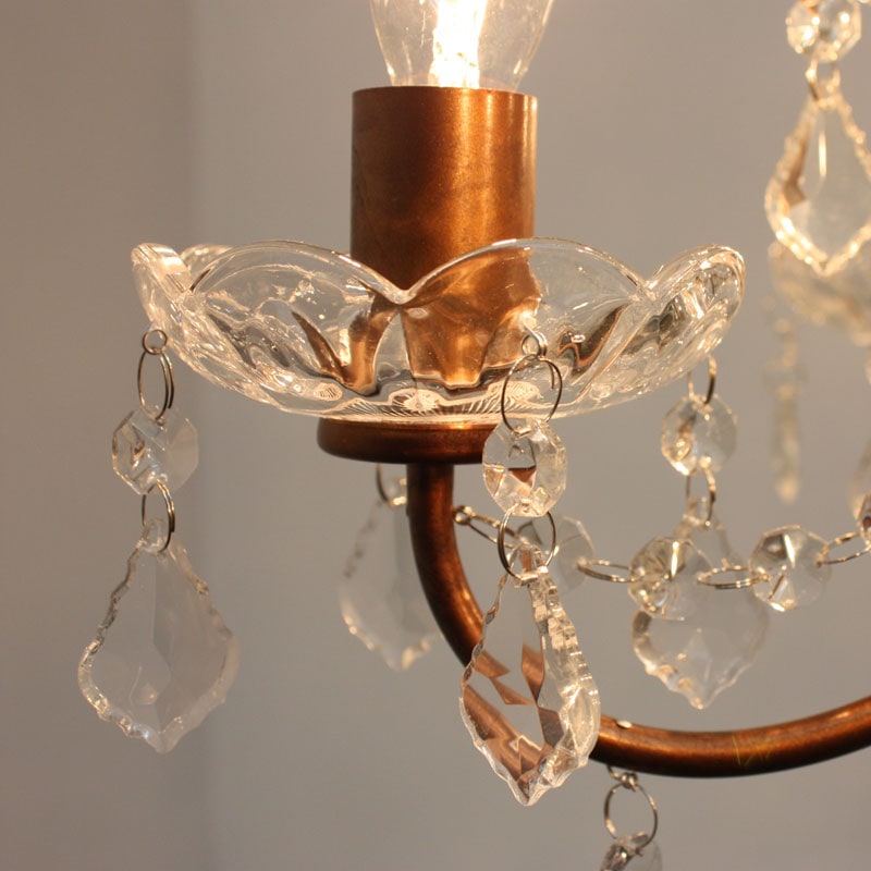 高さのあるアンティーク調シャンデリア｜9灯