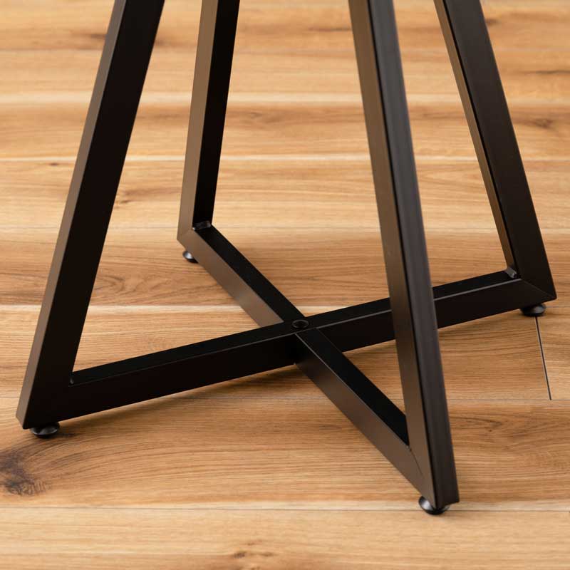 木目の表情を愉しむ円形サイドテーブルM|アイアン脚で魅せるモダン空間