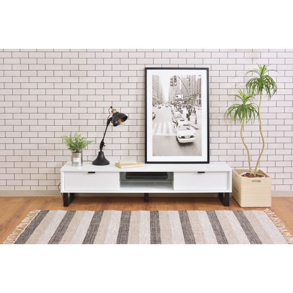 木目調が美しいスチール脚のテレビローボード | 幅150cm