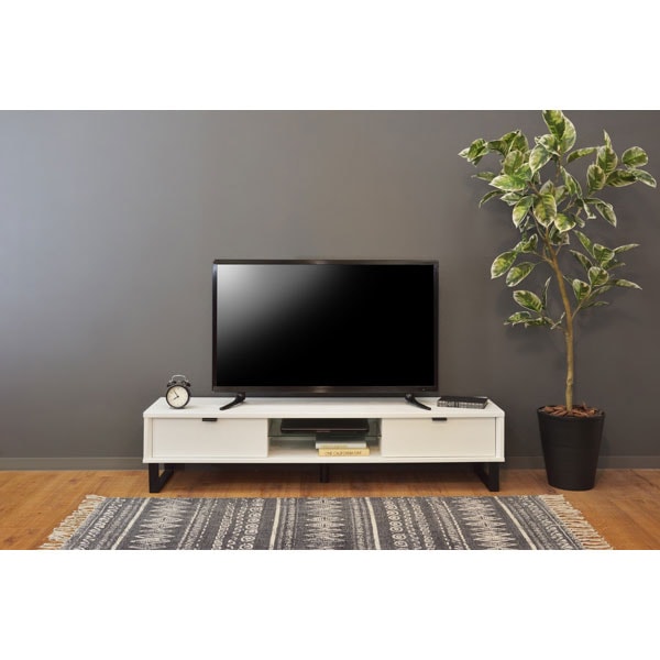 木目調が美しいスチール脚のテレビローボード | 幅150cm