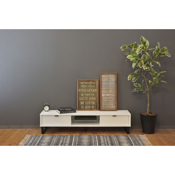 木目調が美しいスチール脚のテレビローボード | 幅150cm