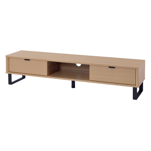 木目調が美しいスチール脚のテレビローボード | 幅150cm