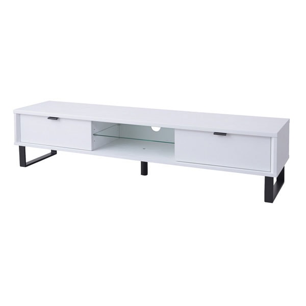 木目調が美しいスチール脚のテレビローボード | 幅150cm