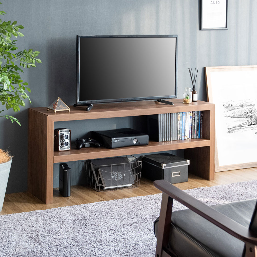 シンプル＆スタイリッシュなコの字型木製テレビボード｜幅120cm