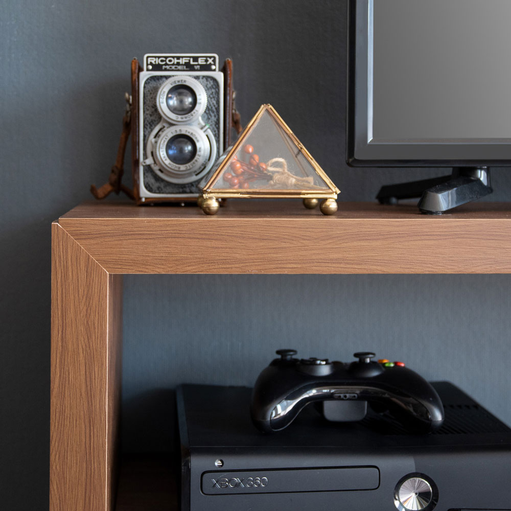 シンプル＆スタイリッシュなコの字型木製テレビボード｜幅120cm