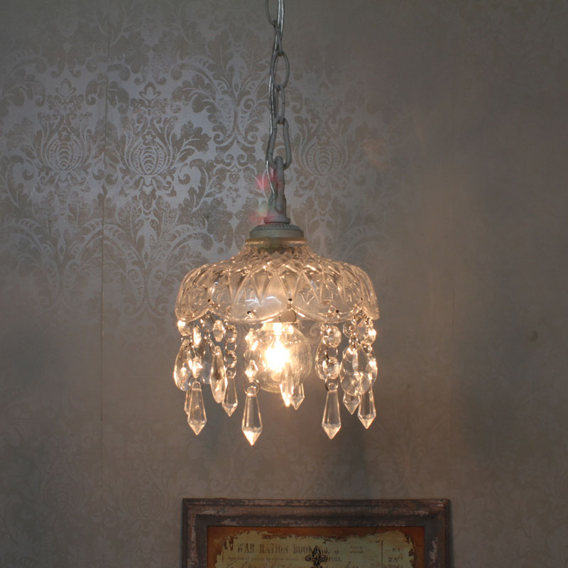 ロマンティックなシェードのシャンデリア｜1灯ペンダントライト