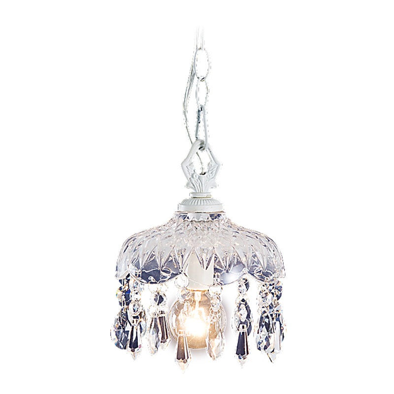 ロマンティックなシェードのシャンデリア｜1灯ペンダントライト