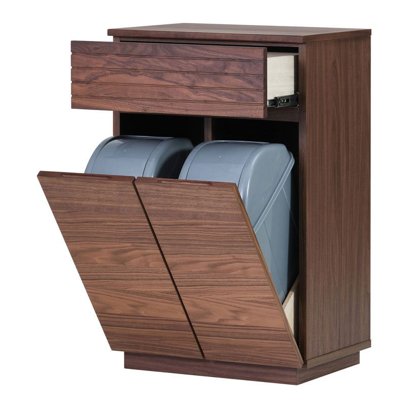 ウォルナットのダストボックス | BROLE | 2分別 | インテリア