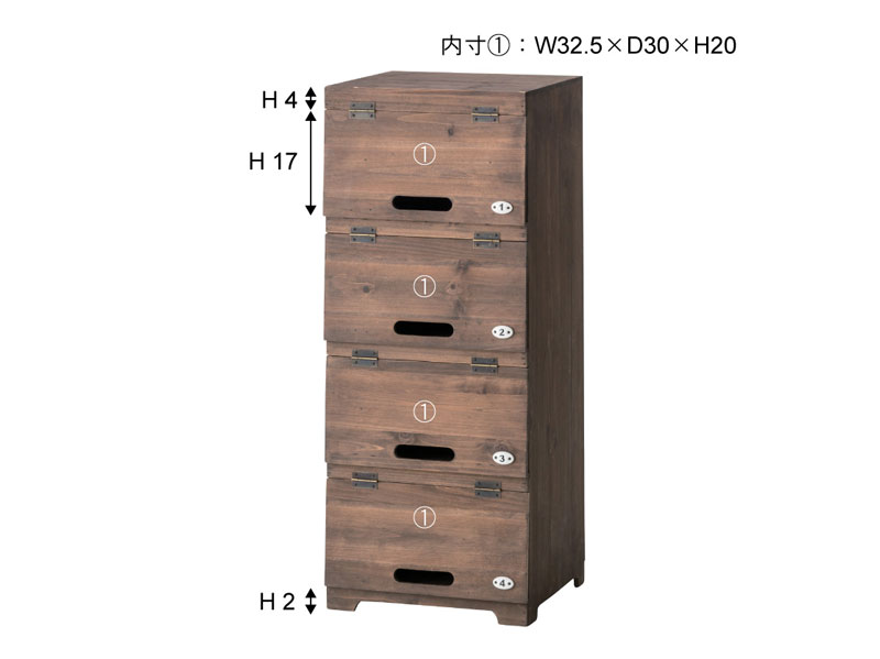 杉を使ったカフェ風のシューズラック