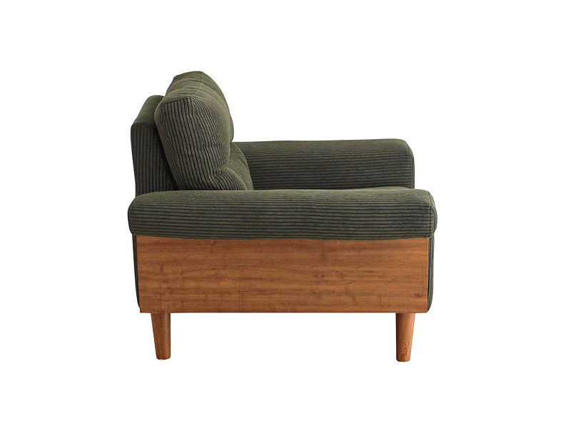 オリーブグリーン コーデュロイ 2人掛けソファ+1人掛けチェア オリーブ
