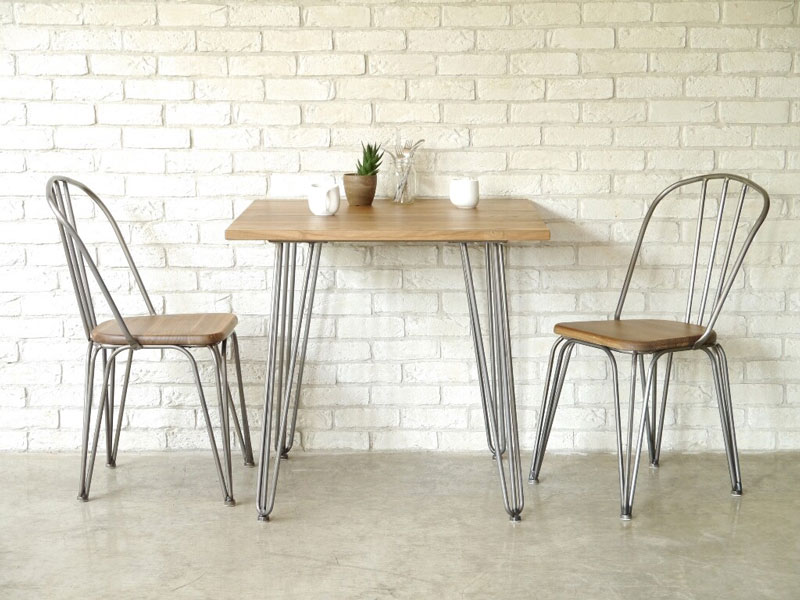 80cmダイニングテーブル | 無垢材とスチールのシリーズ