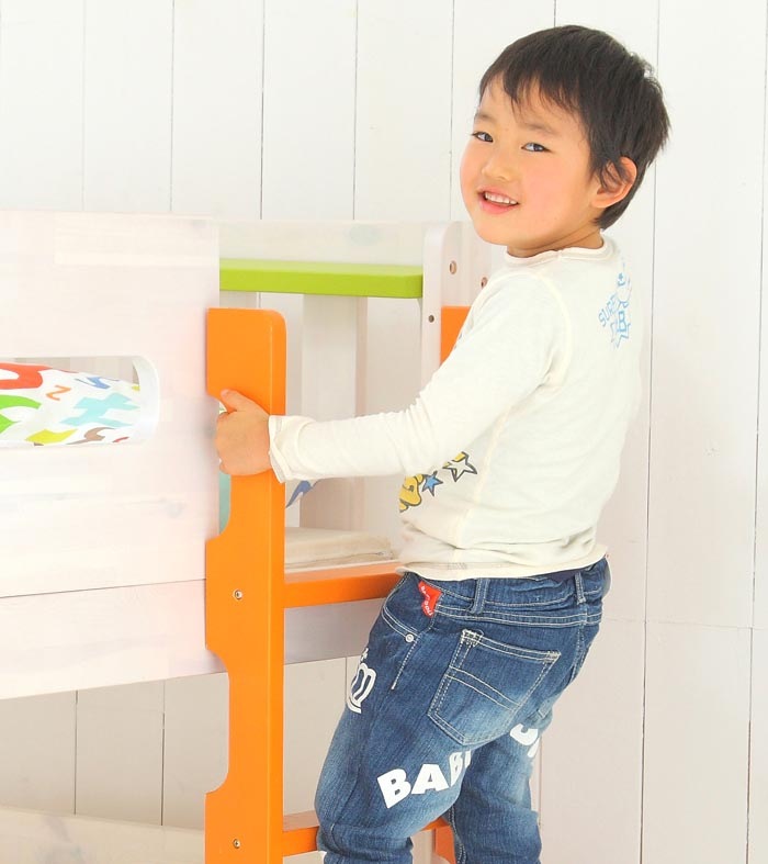2段ベッド ハシゴ Eco【天然木】キッズルーム