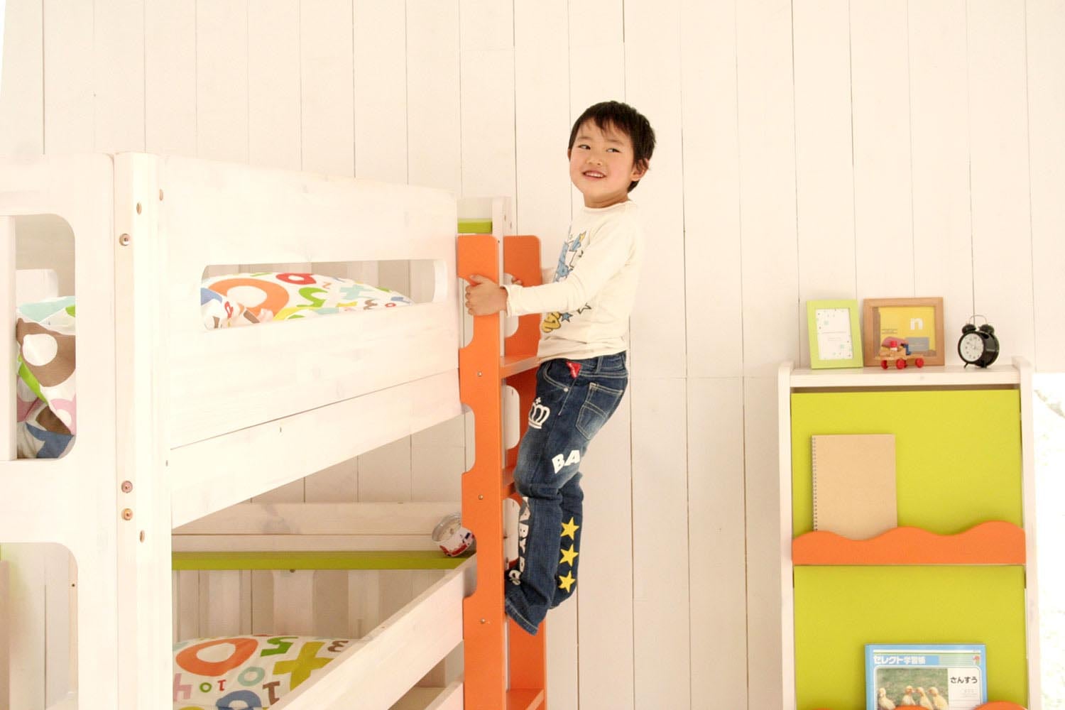 2段ベッド ハシゴ Eco【天然木】キッズルーム