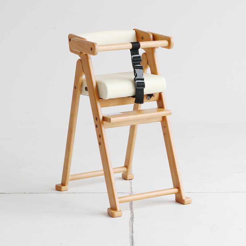 北欧ナチュラルデザインの折りたたみ式子供用ハイチェア