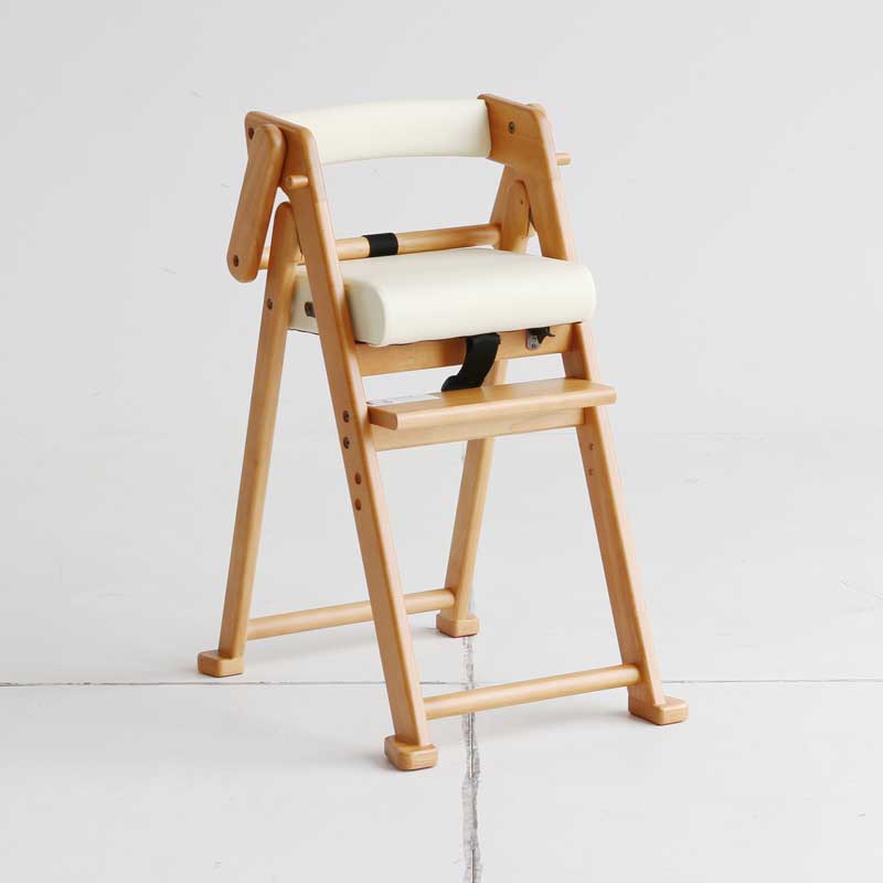 北欧ナチュラルデザインの折りたたみ式子供用ハイチェア