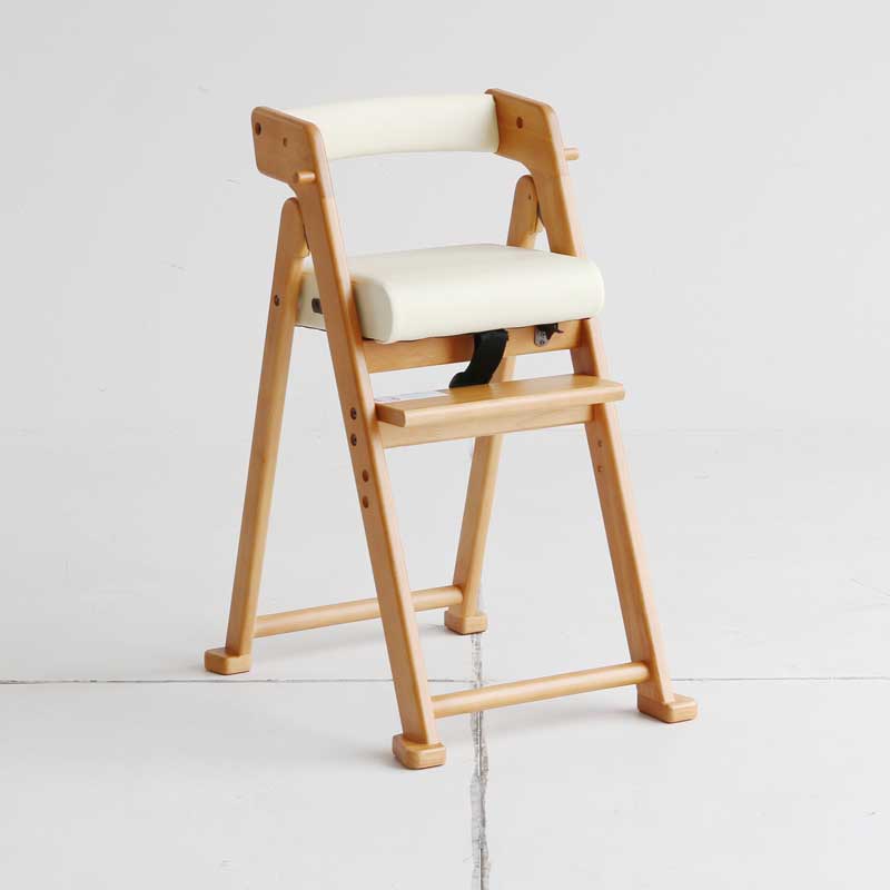 北欧ナチュラルデザインの折りたたみ式子供用ハイチェア