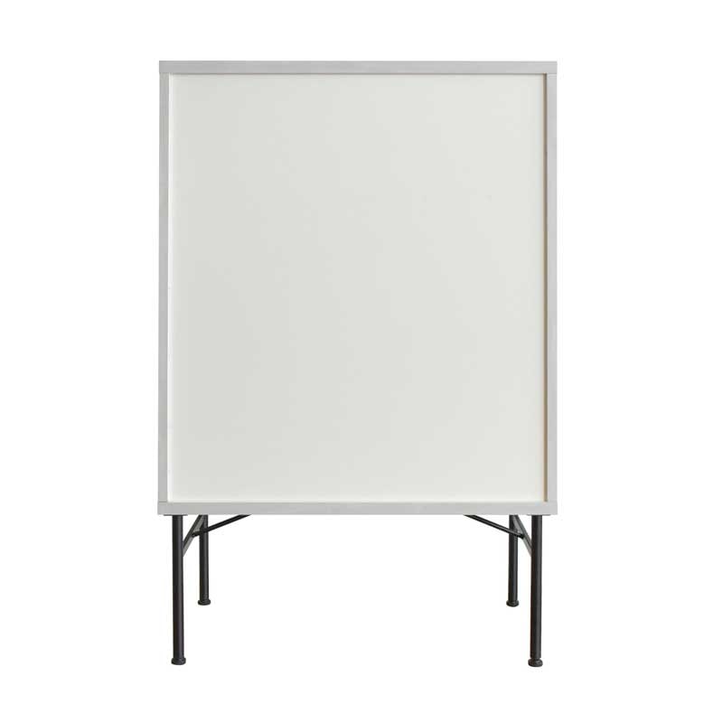 韓国インテリアに映えるモダンキャビネット｜洗練された紙すき模様とスチール脚｜幅80cm