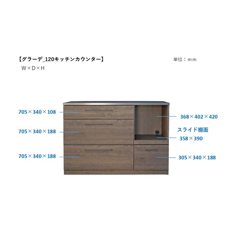 おしゃれなカウンターキッチン|特殊鋼板トップでお手入れ簡単|幅120cm