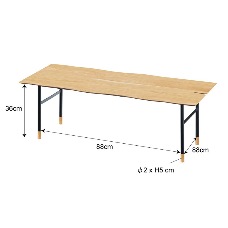 バイカラー脚のセンターテーブル | ruca | 幅110cm