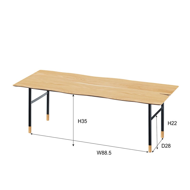 バイカラー脚のセンターテーブル | ruca | 幅110cm