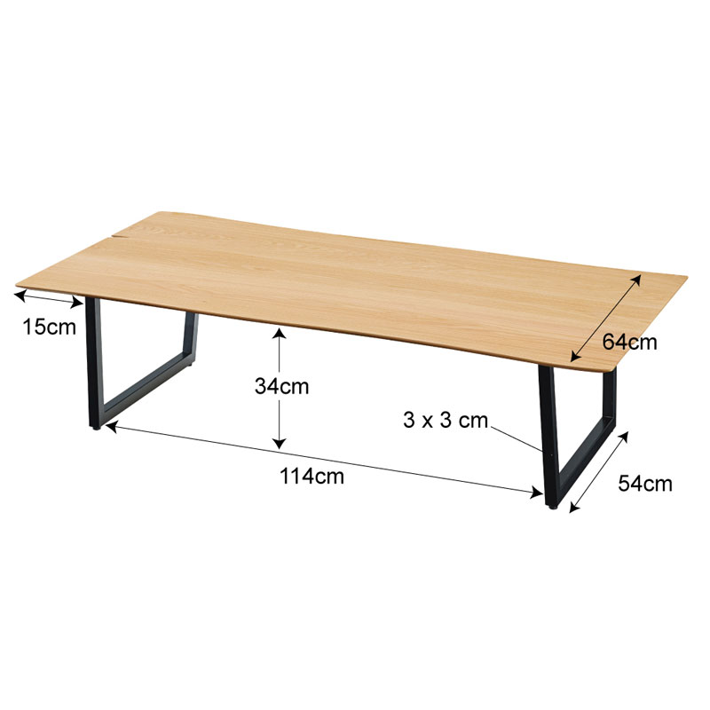 スクエアなブラックの脚のセンターテーブル | ruca | 幅150cm