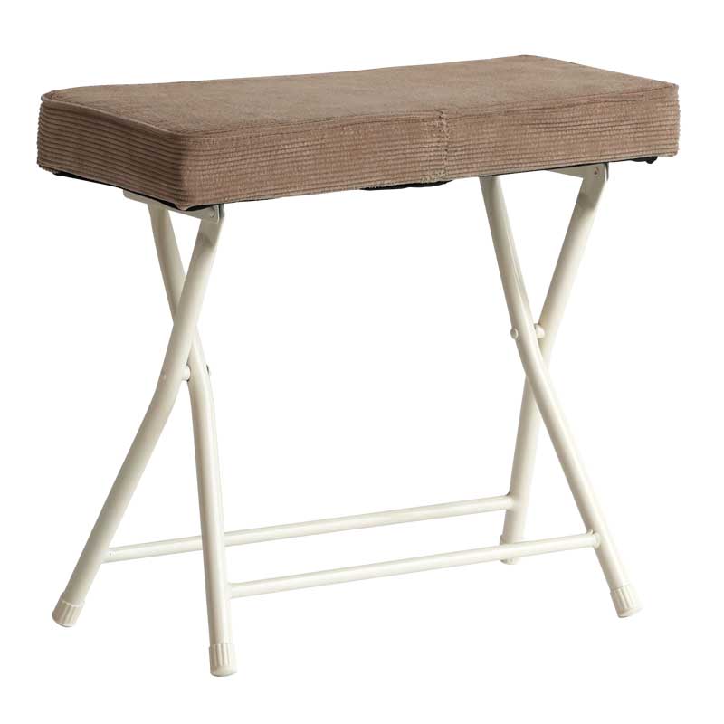 ナチュラルデザインの折りたたみ式玄関ベンチ|スリム収納