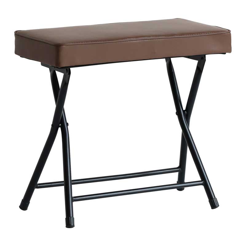 ナチュラルデザインの折りたたみ式玄関ベンチ|スリム収納