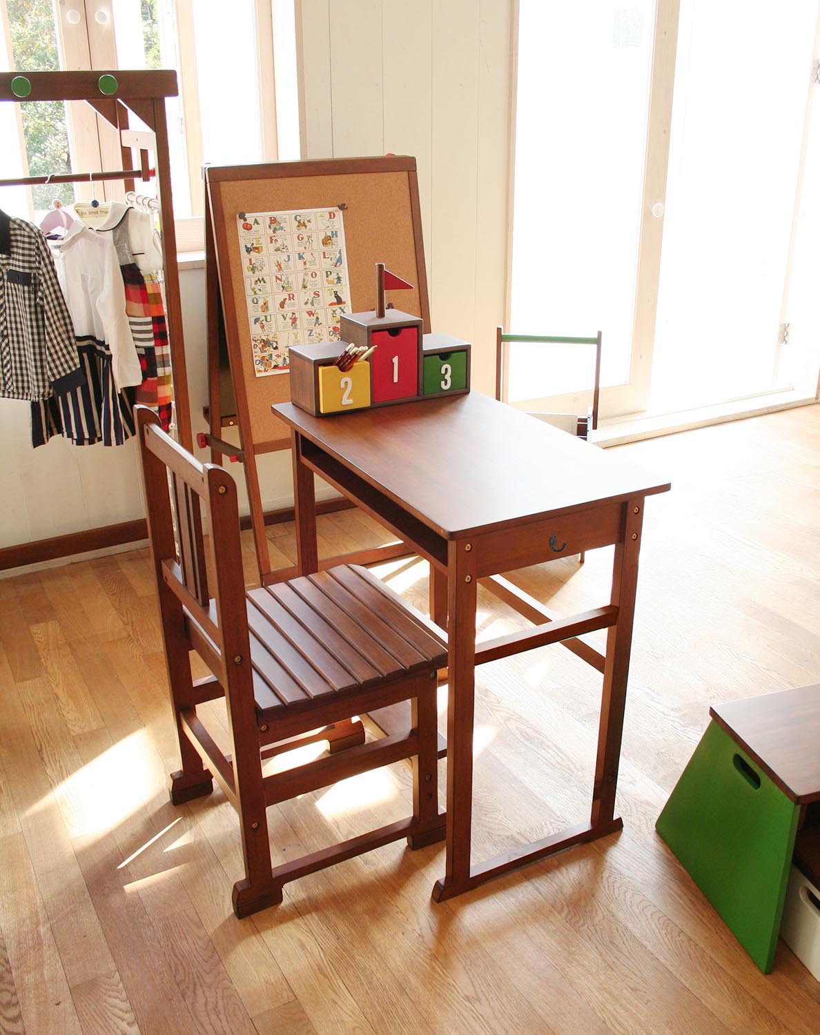 レトロ　机 デスク 幅96cm ワークデスク 引出し 棚付き ヴィンテージ レトロ