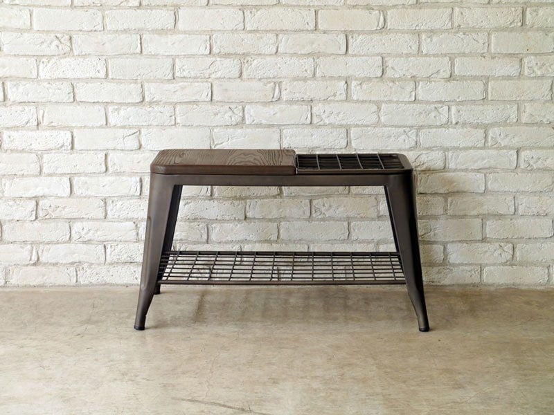 玄関に置けるオシャレなアンブレラスタンドベンチ | インダストリアル