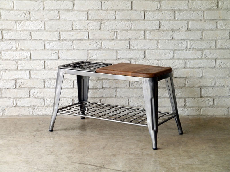 玄関に置けるオシャレなアンブレラスタンドベンチ | インダストリアル