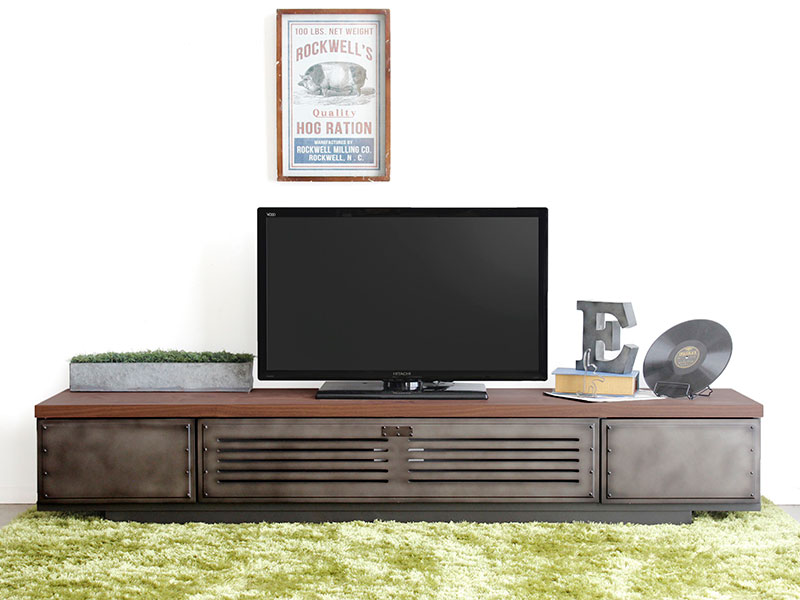 インダストリアル風の空間にぴったりのスチール風テレビボード | 幅