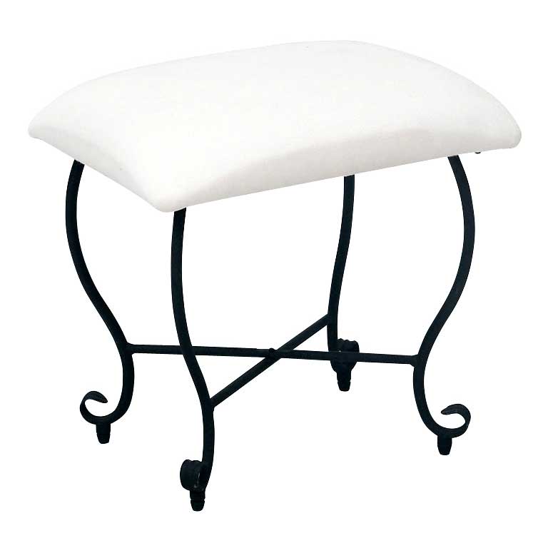 優雅な曲線と猫脚のデザインが魅力のエレガントなアイアンスツール