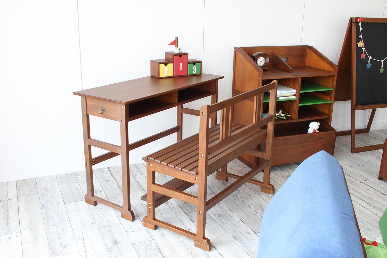 ベンチ 学習机用 子ども レトロ ntc【幅85cm】キッズインテリア