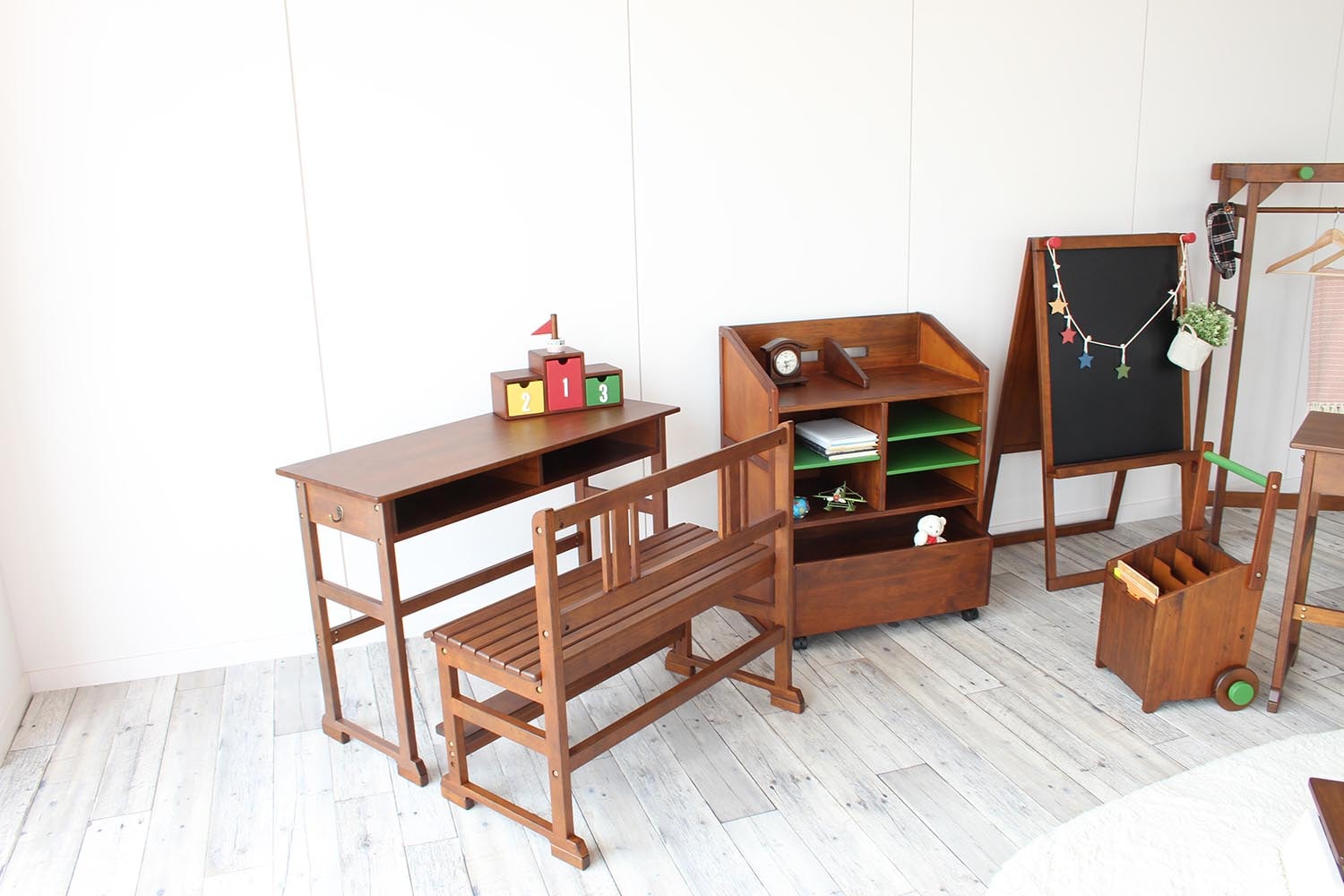 ベンチ 学習机用 子ども レトロ ntc【幅85cm】キッズインテリア