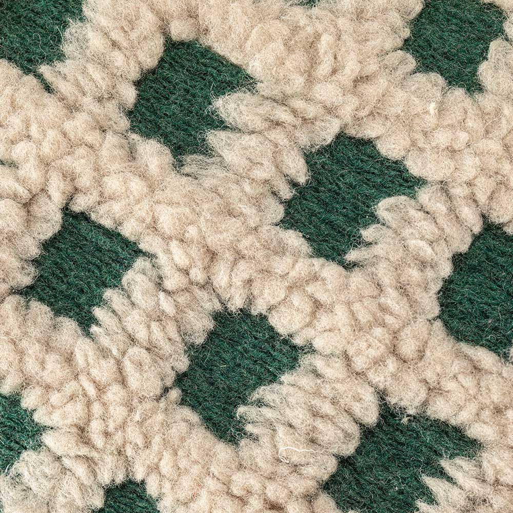 ふんわりボアのチェック柄スツール|ポップで愛らしいデザイン