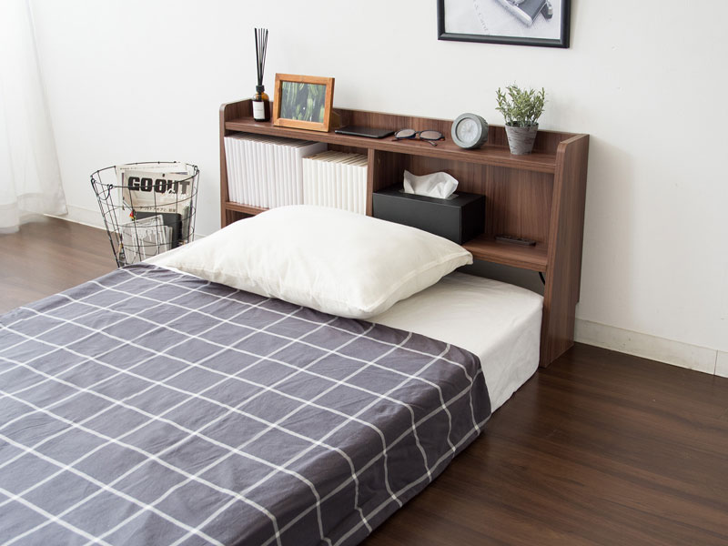 シンプルな木目調の後付けヘッドボード|幅100cm