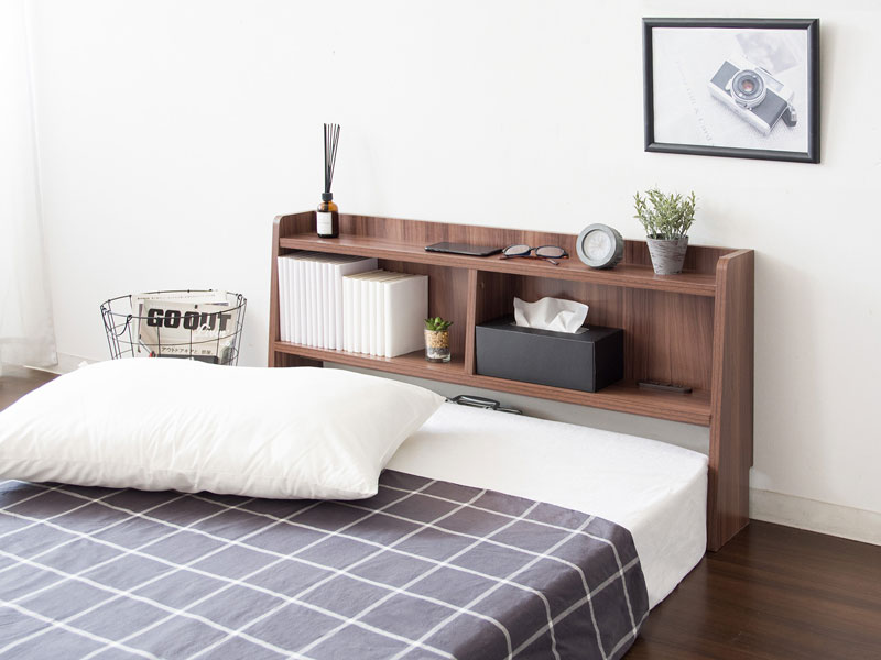 シンプルな木目調の後付けヘッドボード|幅100cm