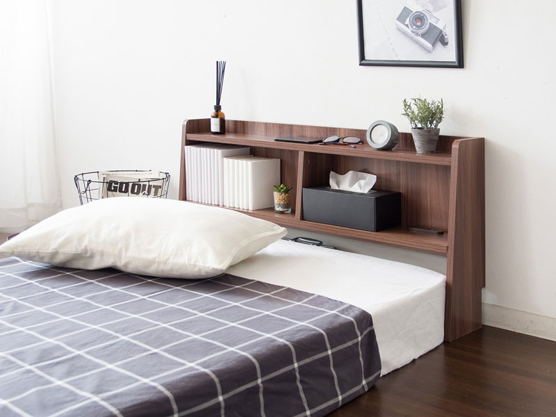 シンプルな木目調の後付けヘッドボード|幅100cm