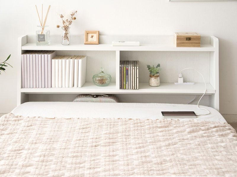 シンプルな木目調の後付けヘッドボード|幅100cm