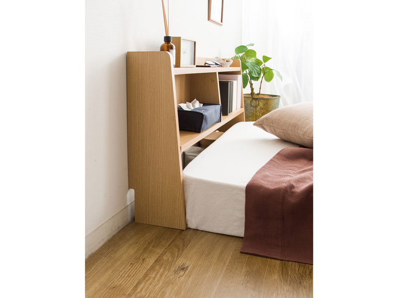 シンプルな木目調の後付けヘッドボード|幅100cm