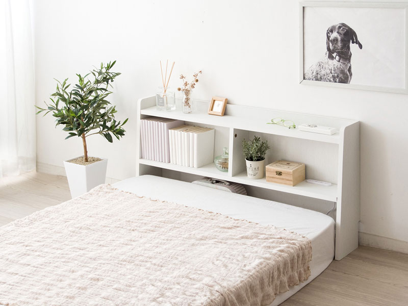 シンプルな木目調の後付けヘッドボード|幅100cm