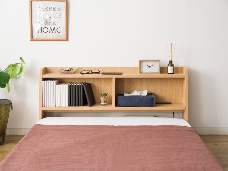 シンプルな木目調の後付けヘッドボード|幅100cm