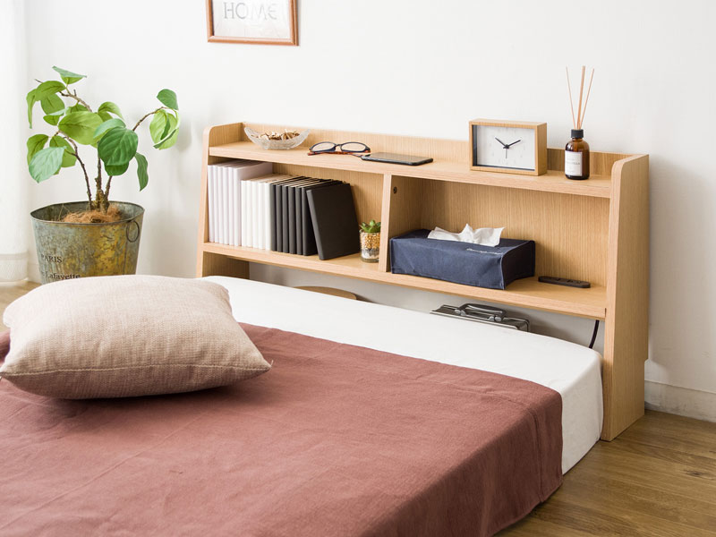 シンプルな木目調の後付けヘッドボード|幅100cm