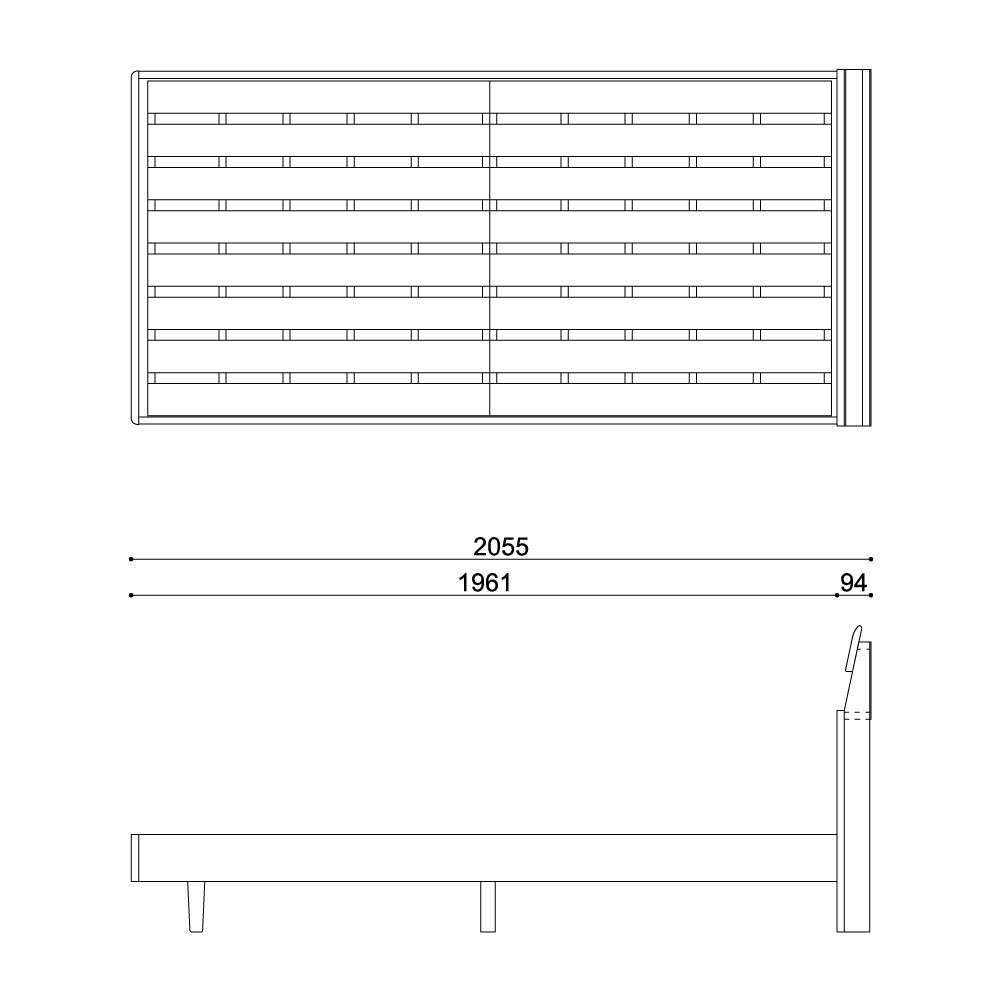 無垢材のスノコベッド【ER/シングル】ナチュラルなベッド