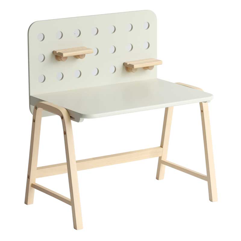 北欧風キッズデスク｜高さ調節＆棚付き学習机
