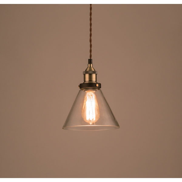 ガラスシェードのシンプルなペンダントライト 傘型