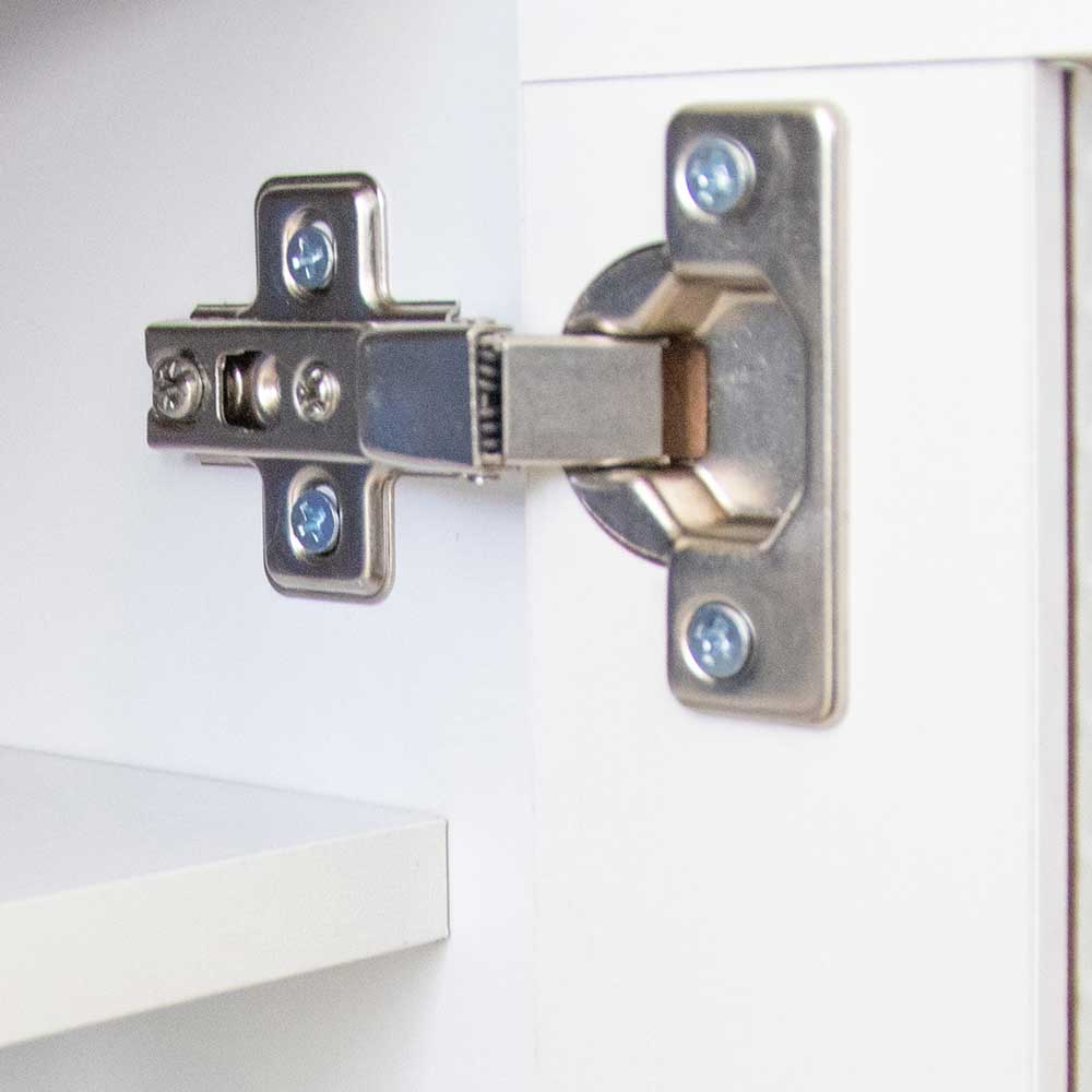 ナチュラル＆ホワイトが可愛いガラス扉のキッチン収納カウンター｜幅