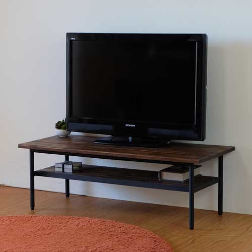 インダストリアル ベンチ型サイドテーブル テレビボードにも 【幅100cm】