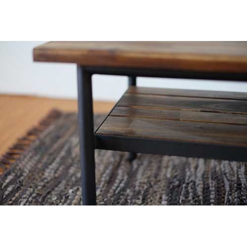 インダストリアル ベンチ型サイドテーブル テレビボードにも 【幅100cm】